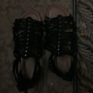 Black strappy sandals